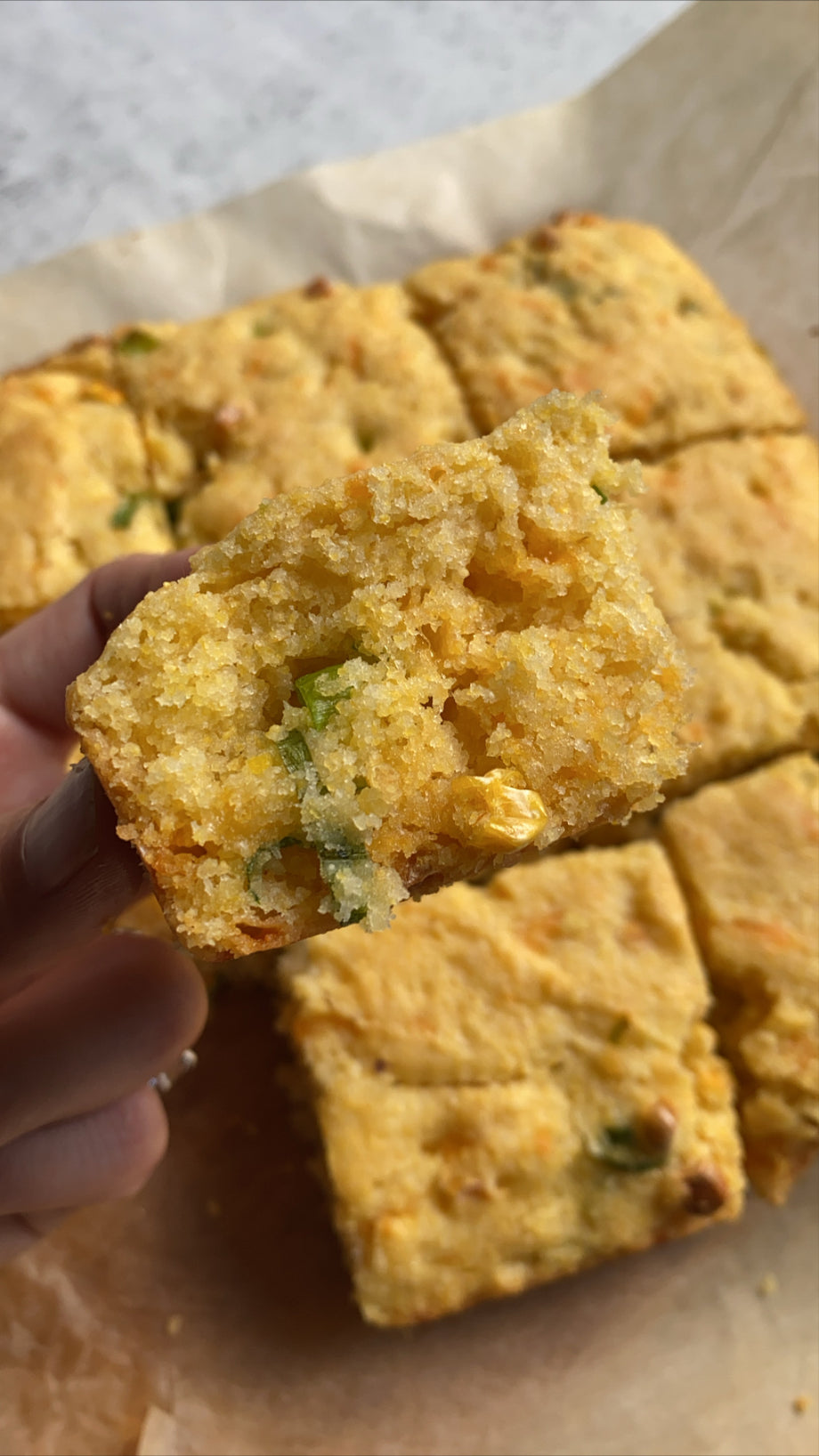 Cheesy Scallion Cornbread