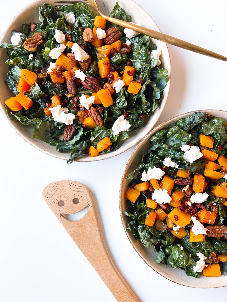 Fall Kale Salad with Honey Dijon Vinaigrette