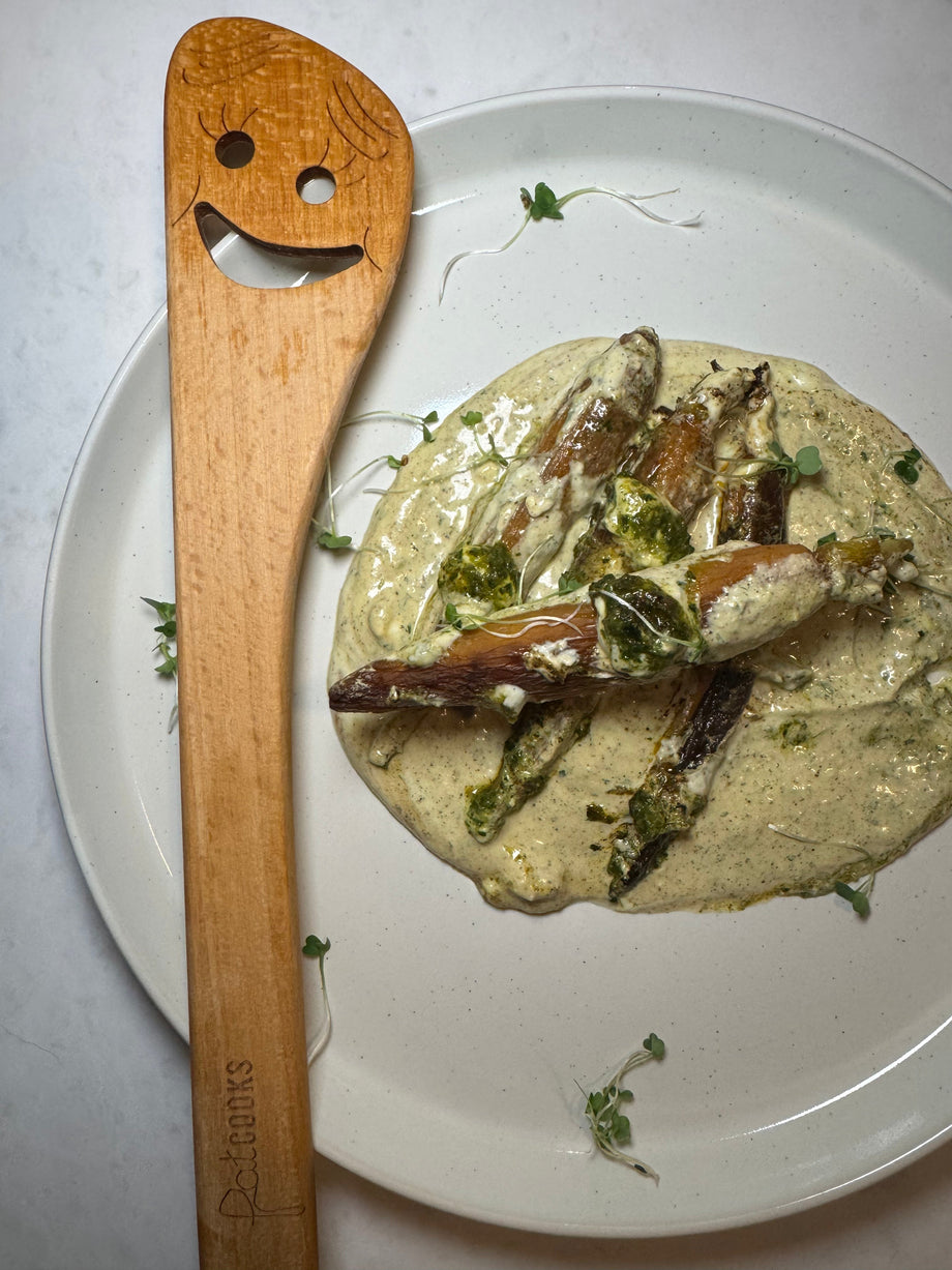 Honey Spice Carrots with Whipped Feta & Parsley Chutney