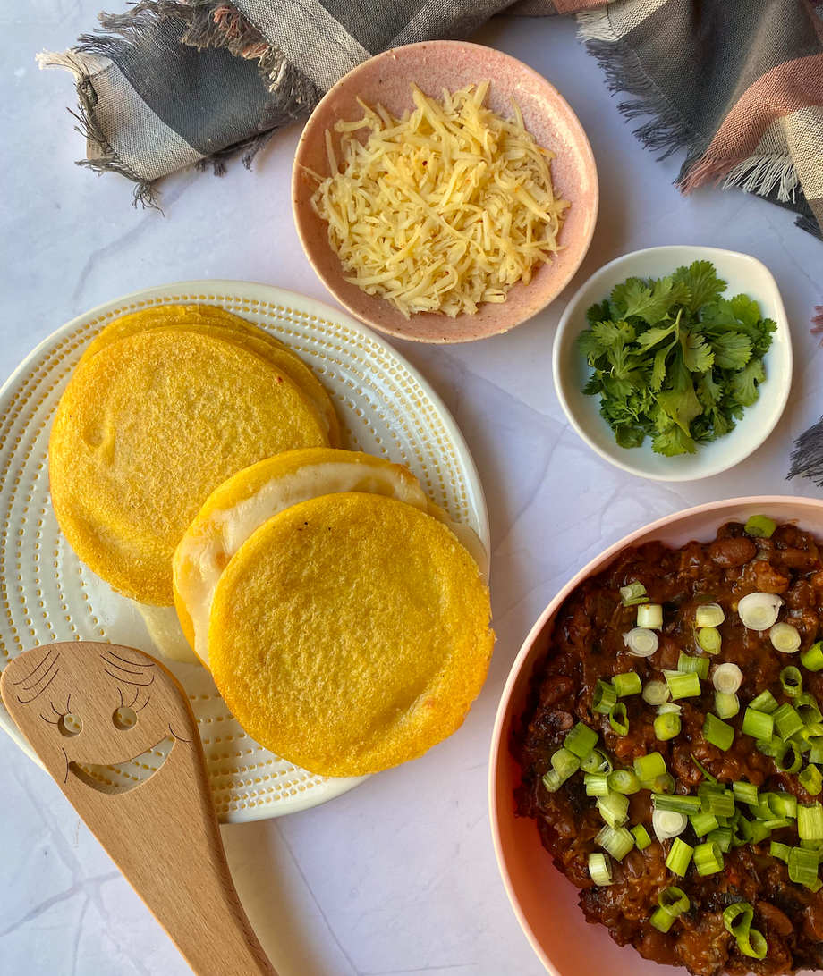 Turkey Chili with Arepas