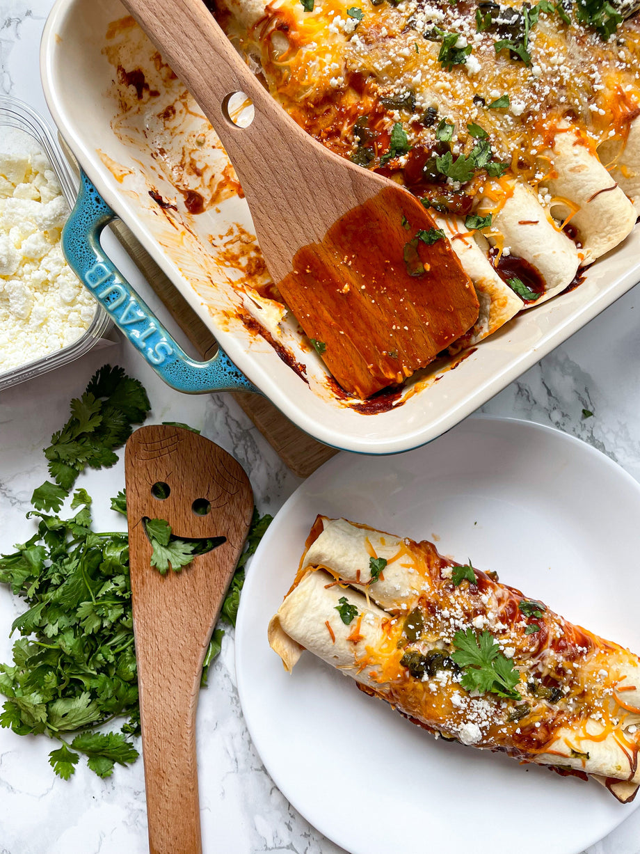 Peanut Salsa Chicken Enchiladas