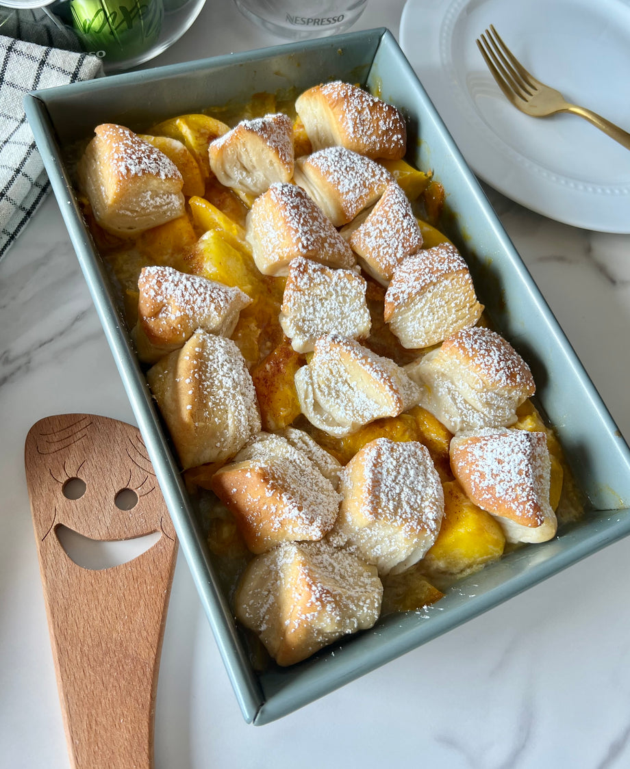 Peach Mango Biscuit Cobbler