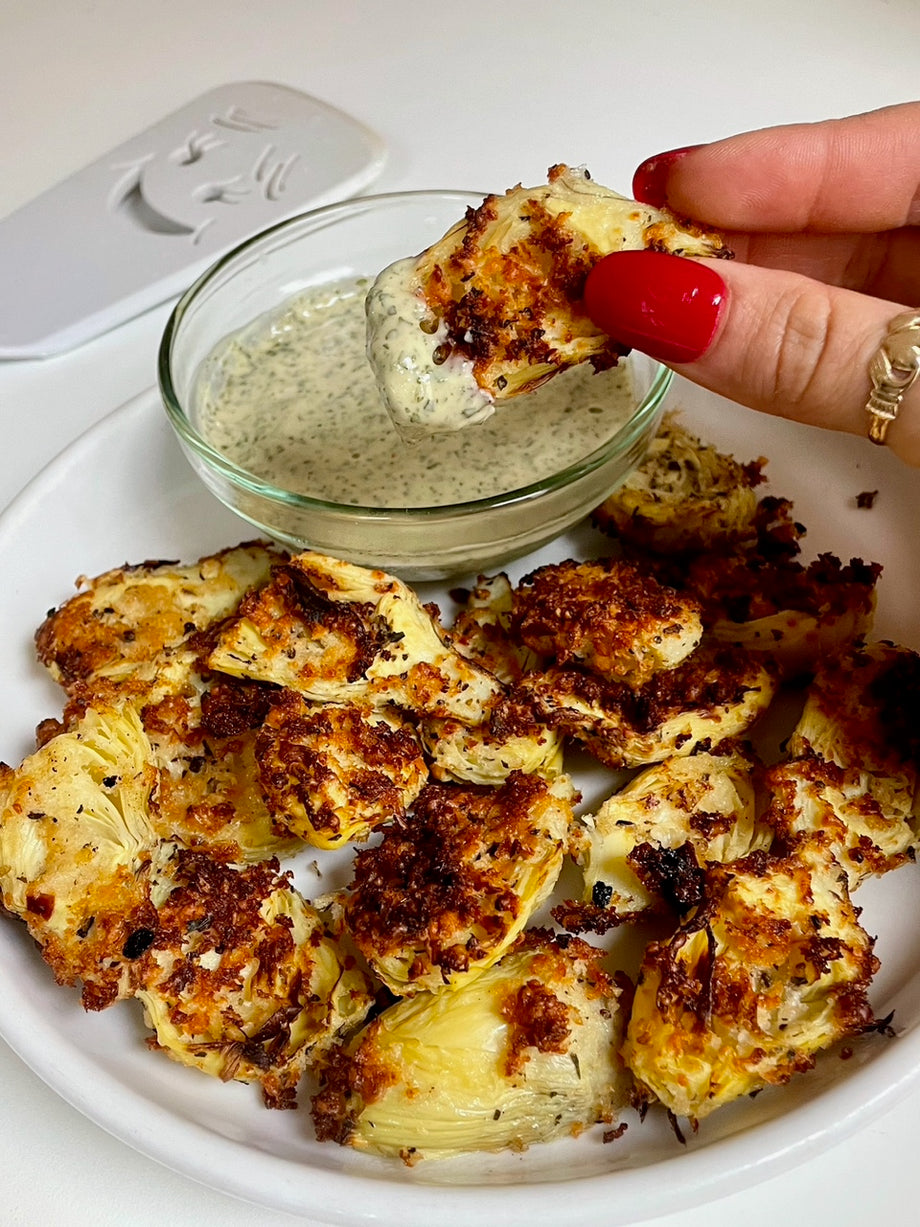 Crispy Artichoke Hearts with Tahini
