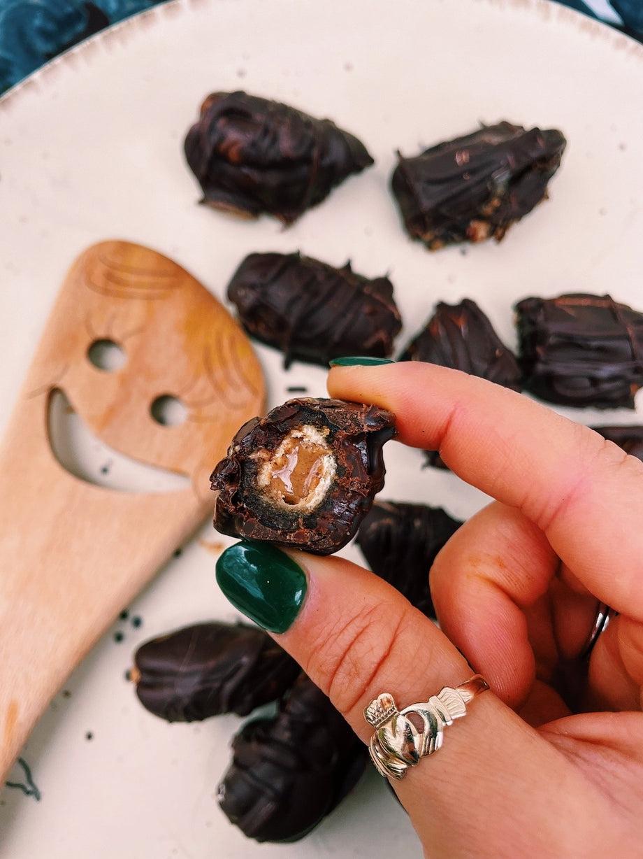 Chocolate Covered Peanut Butter Dates