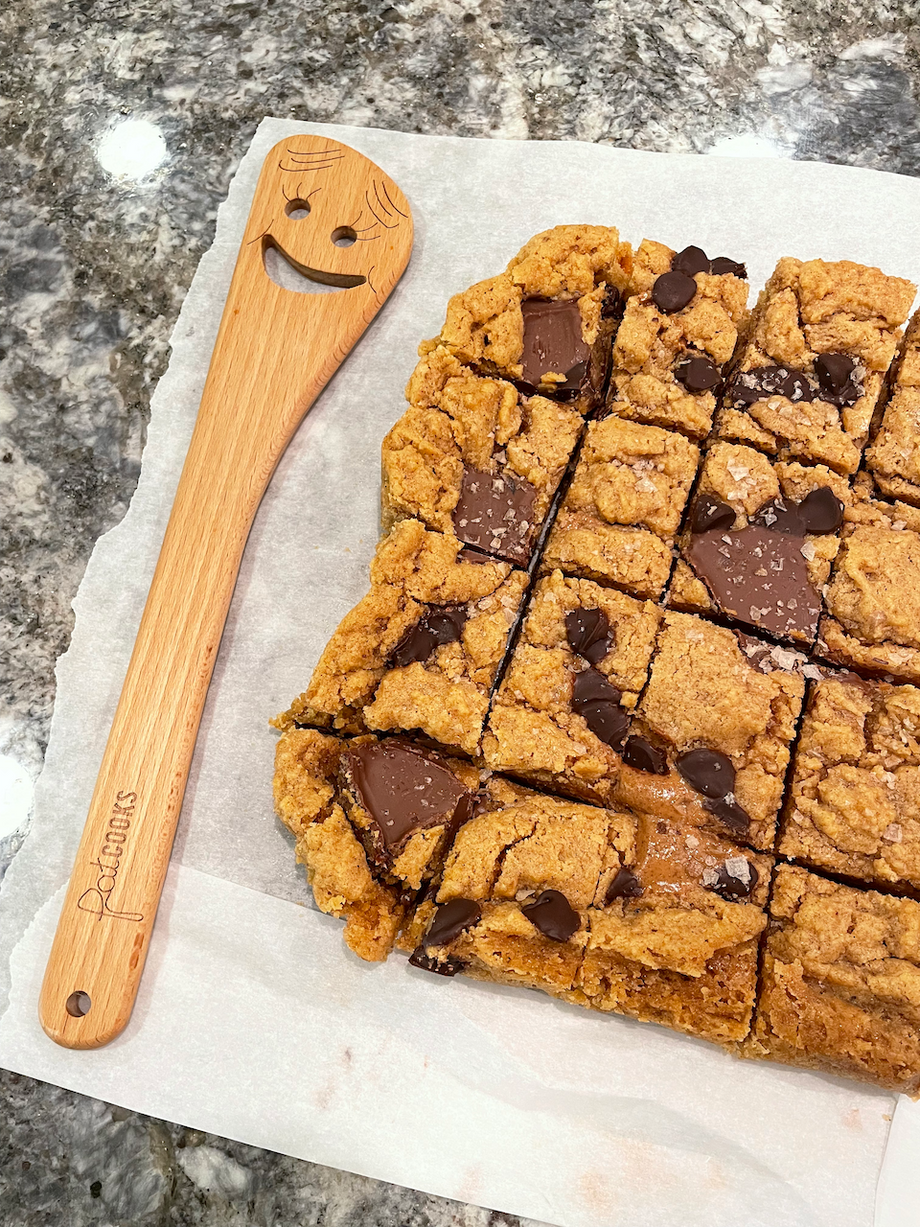 Salty Almond Butter Chocolate Blondies