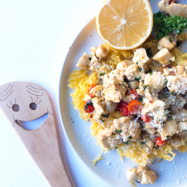Chicken Scampi with Spaghetti Squash