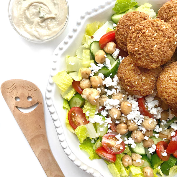 Falafel Salad with Creamy Garlic Tahini