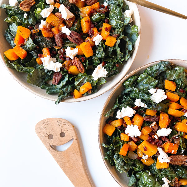Fall Kale Salad with Honey Dijon Vinaigrette