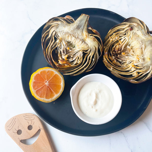 Grilled Artichokes with Lemon Garlic Aioli
