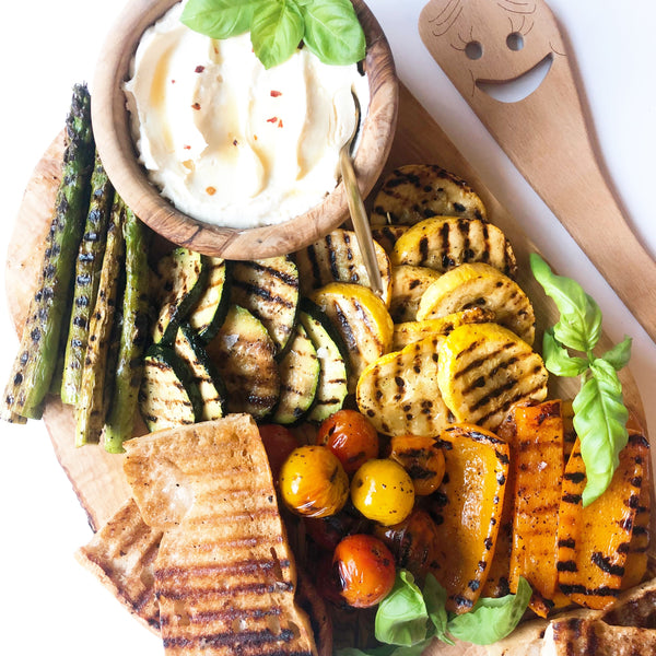 Grilled Veggie Platter with Whipped Feta