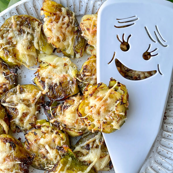 Parmesan Crusted Smashed Brussels Sprouts