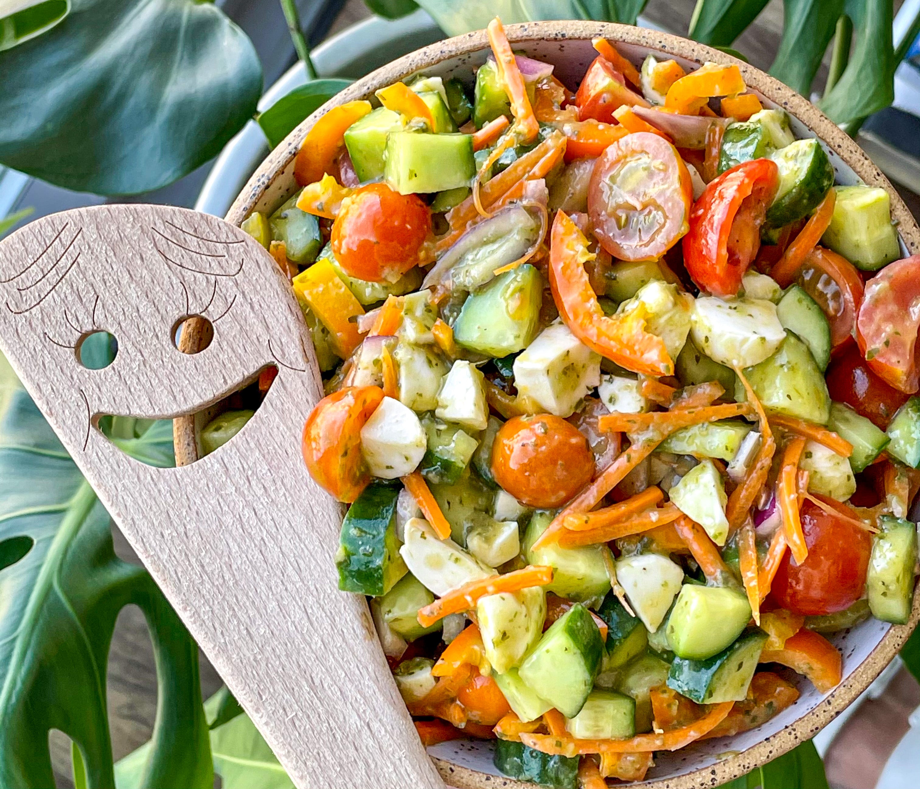 Green Goddess Chopped Caprese Salad