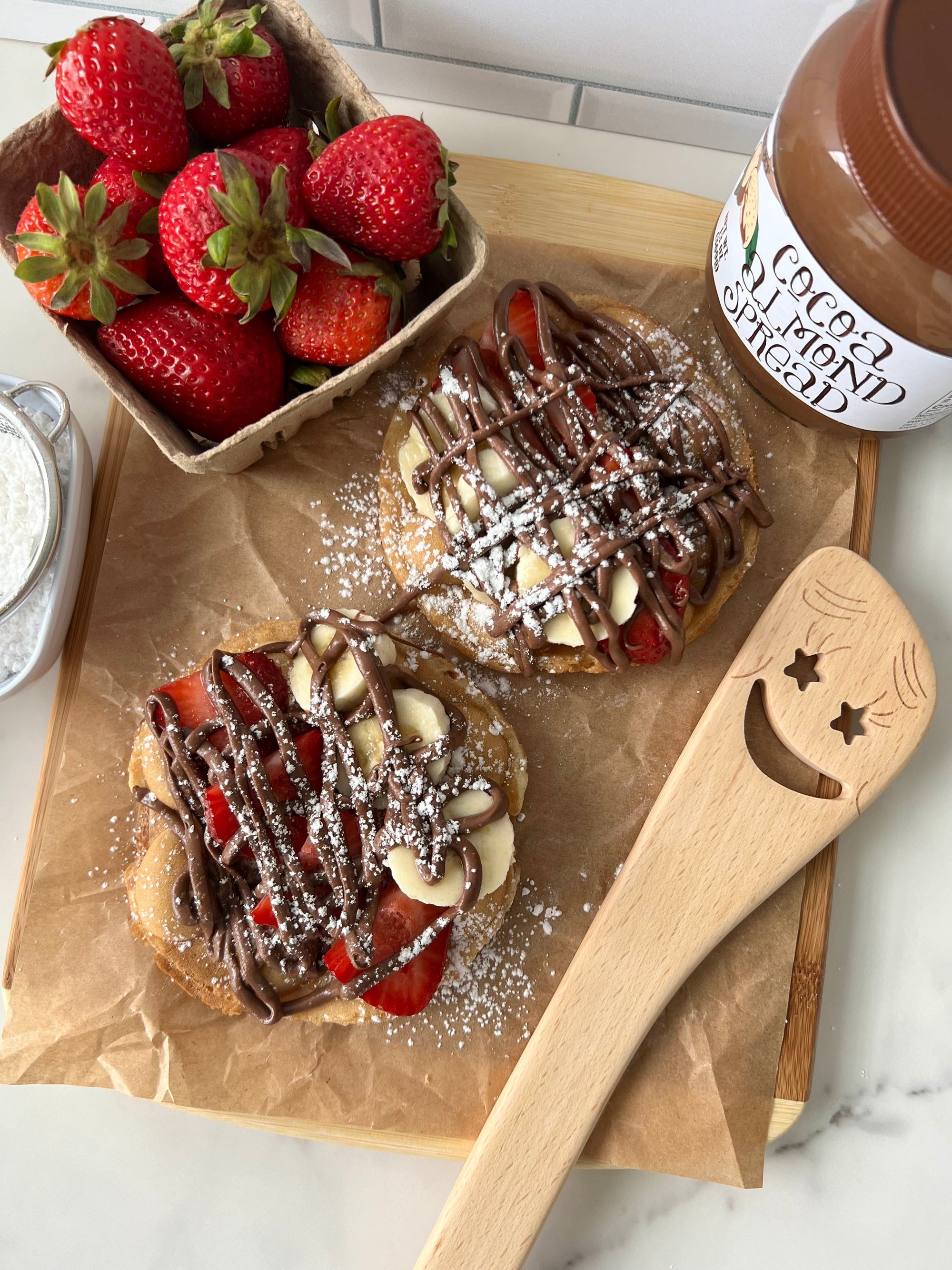 Chocolate Strawberry Banana Bubble Waffles