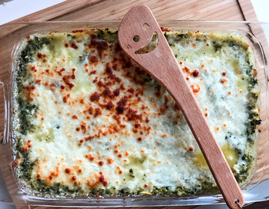 Spinach Artichoke Spaghetti Squash Bake