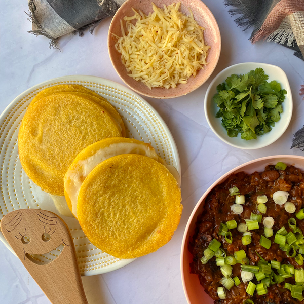 Turkey Chili with Arepas