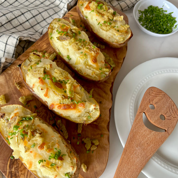 Artichoke & Jalapeño Twice Baked Potatoes