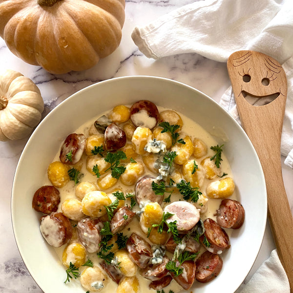 Pumpkin Gnocchi with Gorgonzola Cream Sauce