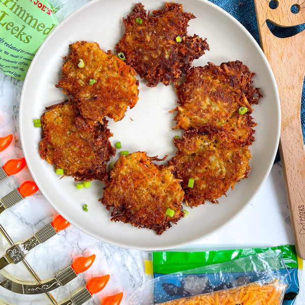 Cheddar Leek Potato Latkes