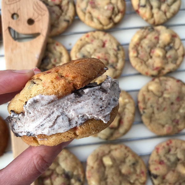 Peppermint Ice Cream Cookie Sandwiches