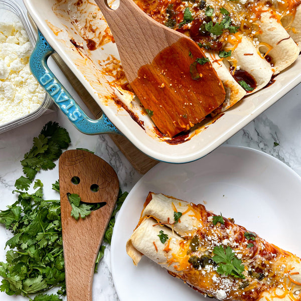 Peanut Salsa Chicken Enchiladas