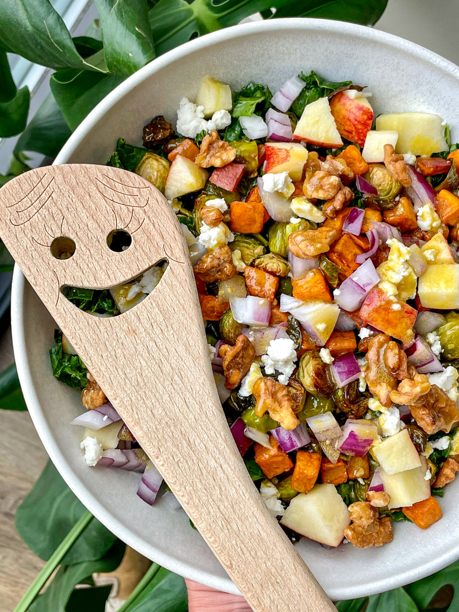 Fall Kale Salad with Maple Butter Dijon Dressing