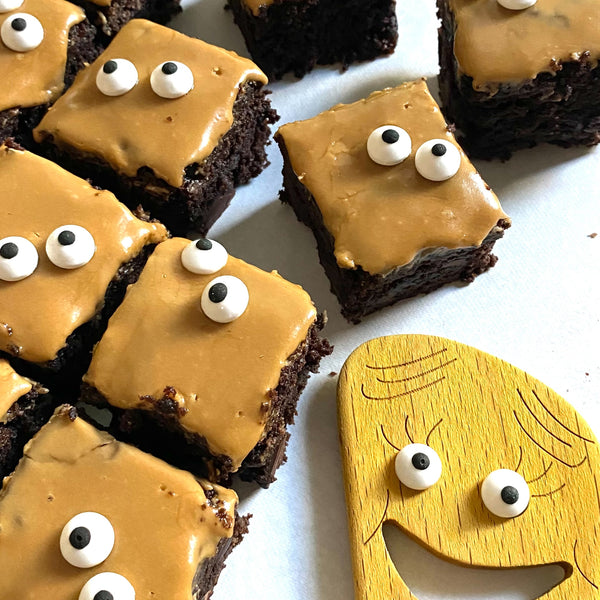 Spooky Espresso Glaze Brownies