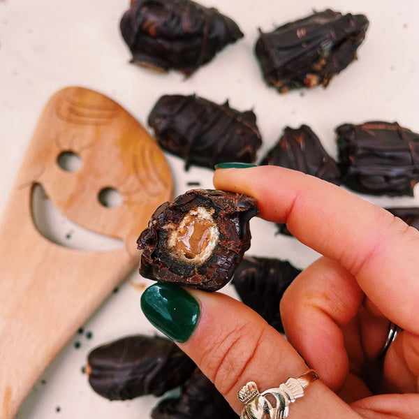 Chocolate Covered Peanut Butter Dates