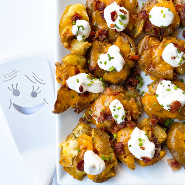 Loaded Air Fried Smashed Potatoes