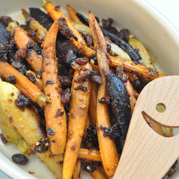 Chili Onion Crunch Honey Glazed Carrots