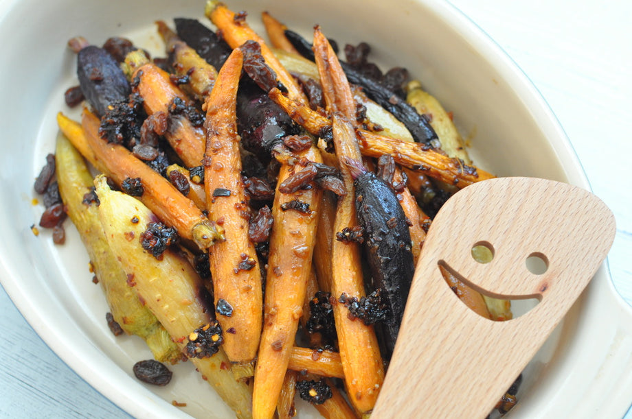 Chili Onion Crunch Honey Glazed Carrots