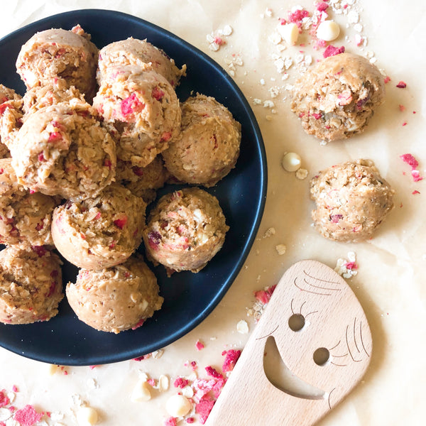 Strawberry White Chocolate Protein Balls
