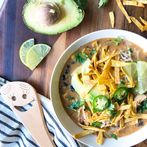 Chicken Tortilla Soup with Air Fried Salty Lime Tortilla Strips
