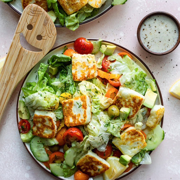 Fried Halloumi Greek Salad