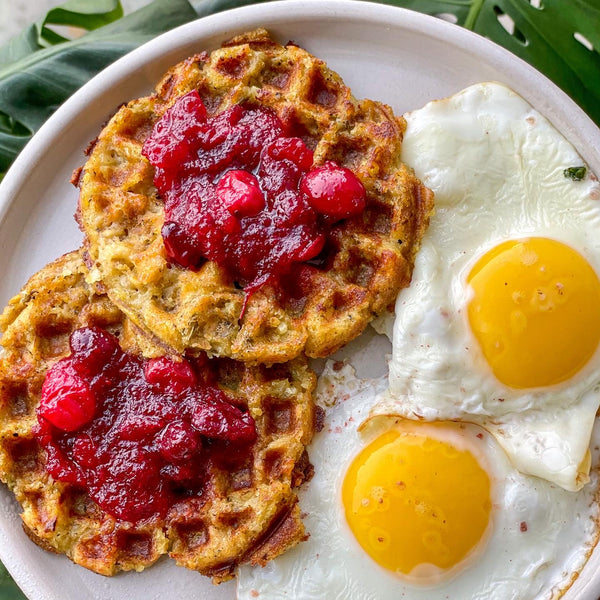 Leftover Stuffing Waffles