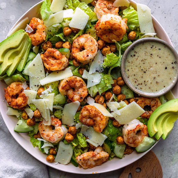 Shrimp Caesar Salad With Air Fried Chickpeas