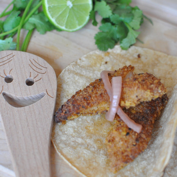 Plantain Crouton Crusted Fish Tacos